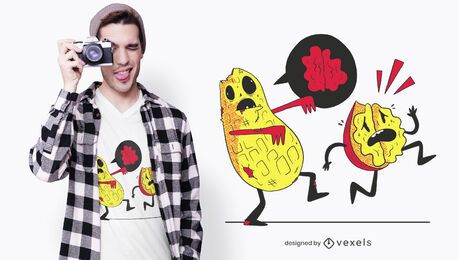 Diseño de camiseta de maní Zombie Diseño de camiseta de maní Zombie