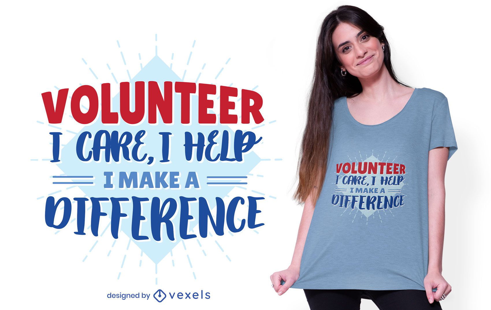 Design de camiseta com letras voluntárias