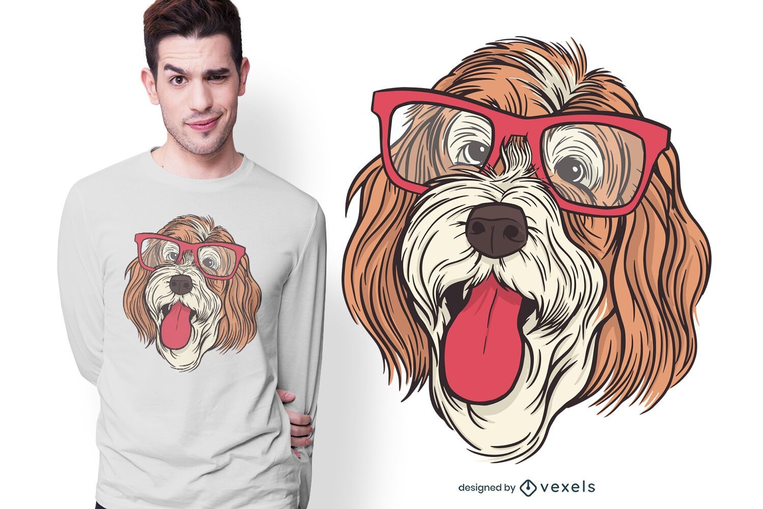 Diseño de camiseta de perro bernedoodle