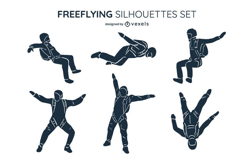Freeflying silhouette set Freeflying silhouette set