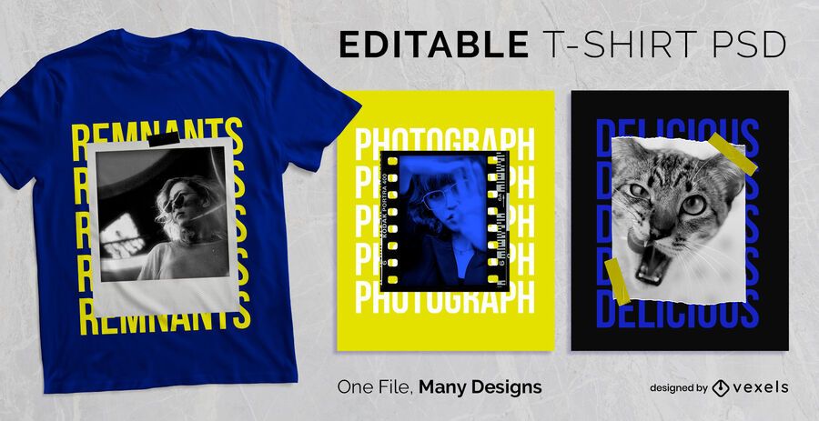 Marco de fotos Texto Diseño de camiseta PSD Marco de fotos Texto Diseño de camiseta PSD