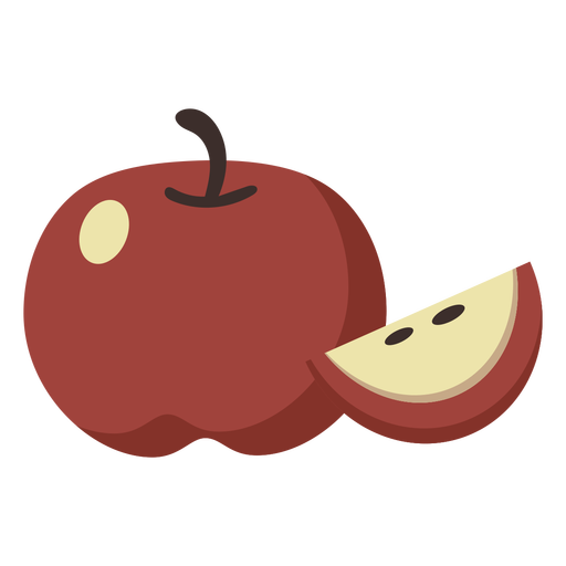 Fatia de fruta plana da Apple Desenho PNG