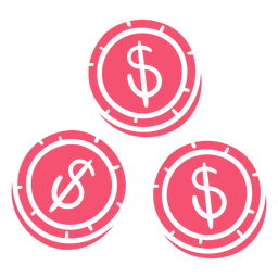 Dollars coins pink Transparent PNG