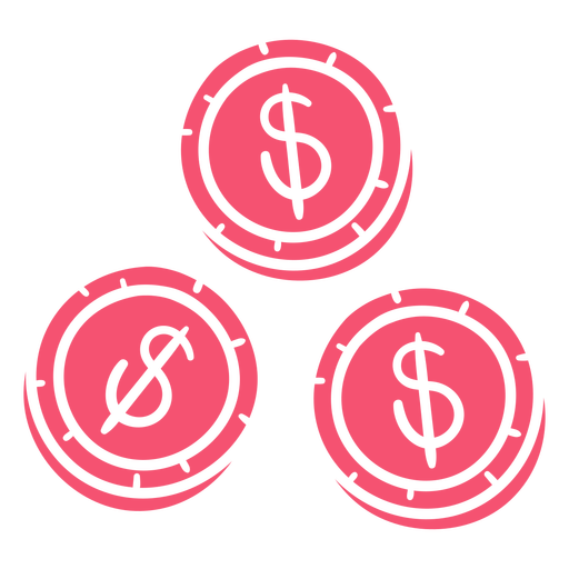 Dollars coins pink - Transparent PNG & SVG vector file