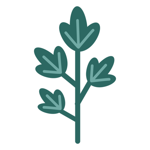 Green flat leaves PNG Design