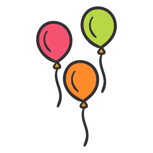 Hand drawn balloons colorful - Transparent PNG & SVG vector file