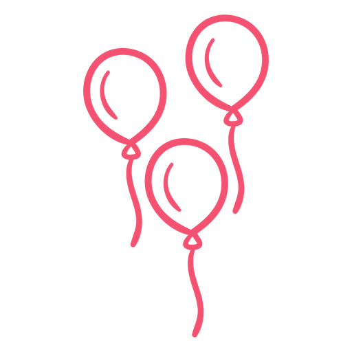 Hand drawn balloons stroke PNG Design