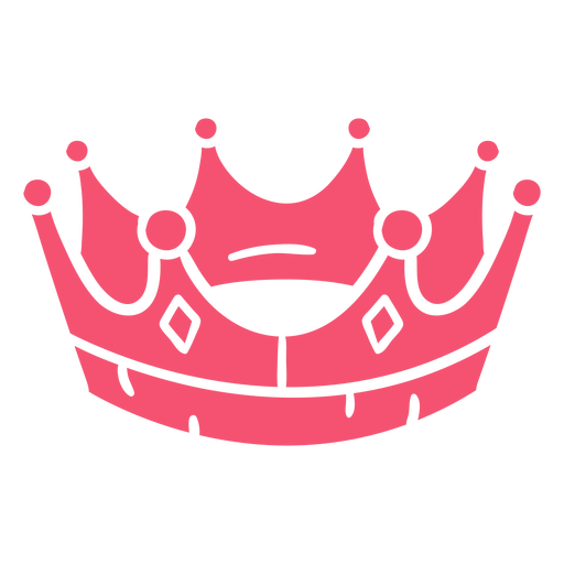 Corona dibujada a mano rosa Diseño PNG