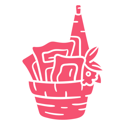 Hand gezeichneter Purimkorb rosa PNG-Design