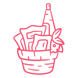 Hand drawn purim basket stroke PNG Design
