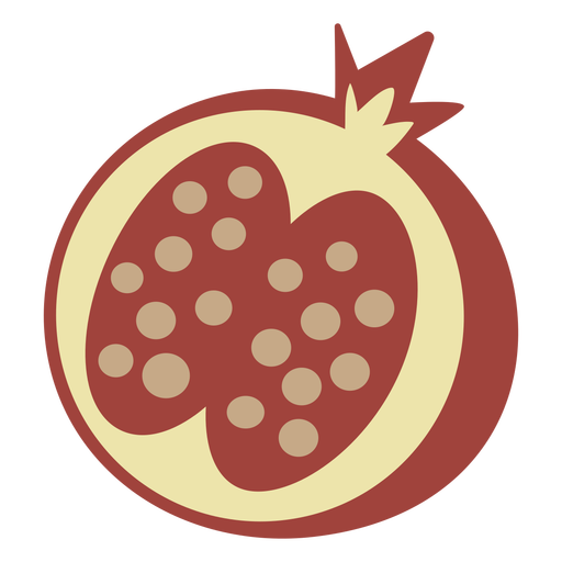 Fruta plana de granada Diseño PNG