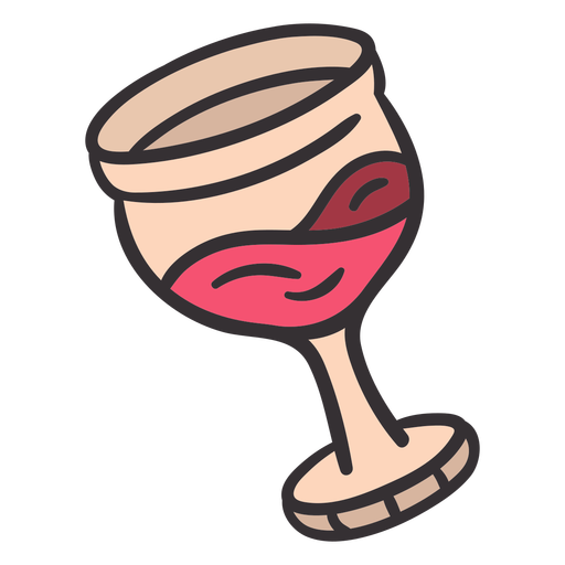 Wine glass colorful hand drawn PNG Design