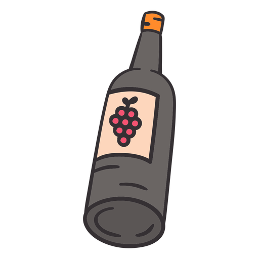 Wine hand drawn bottle PNG Design