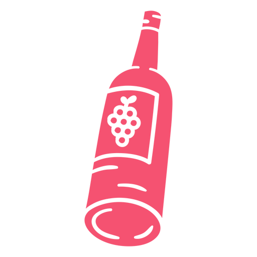 Botella de vino dibujada a mano rosa Diseño PNG