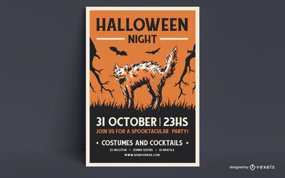 Design de cartaz da noite de Halloween