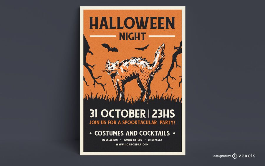 Halloween night poster design Halloween night poster design