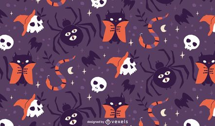 Diseño de patrón de arañas de halloween