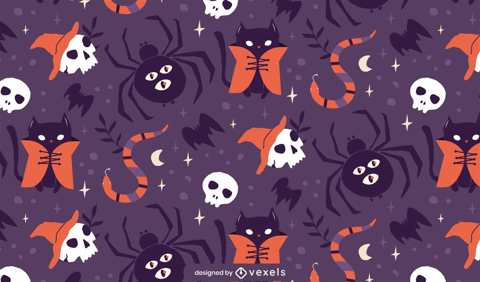 Halloween spiders pattern design