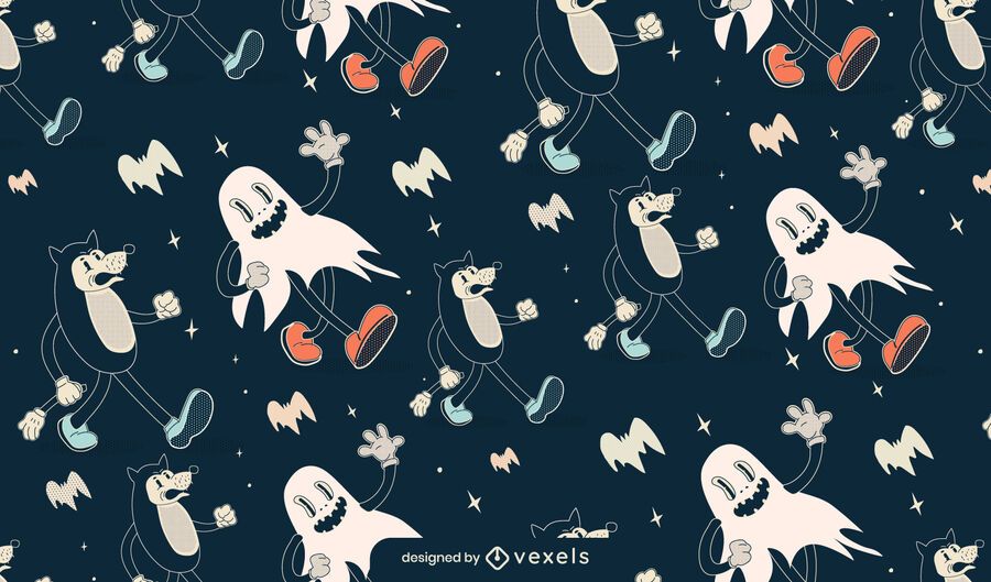 Halloween creatures pattern design Halloween creatures pattern design
