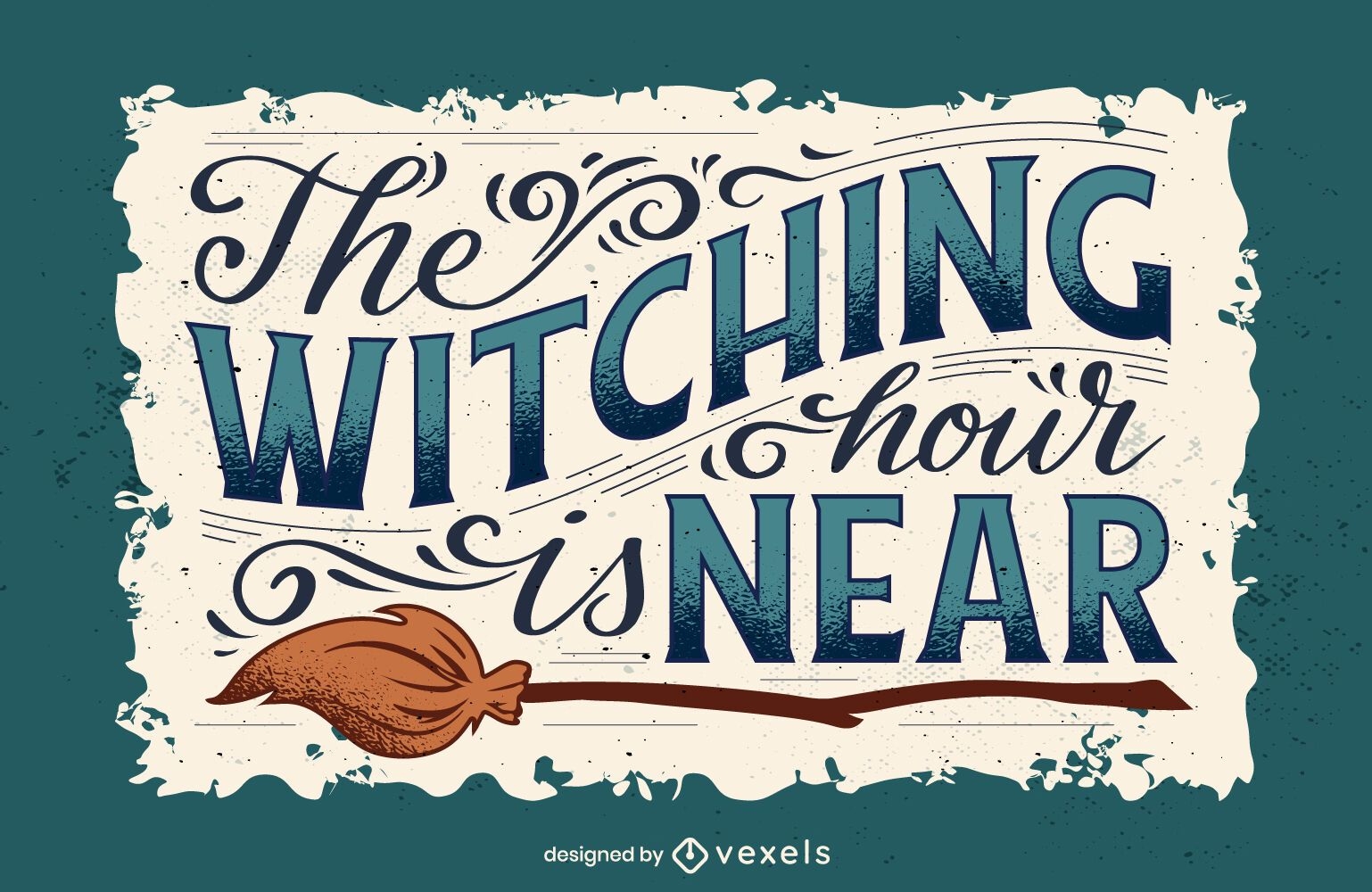 Witching hour halloween lettering