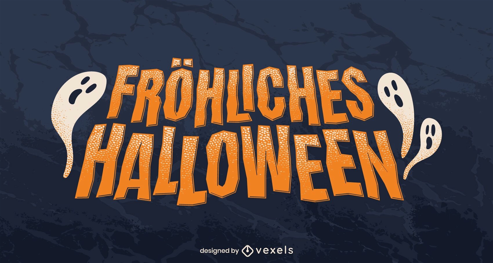 Gl?cklicher deutscher Halloween-Schriftzug