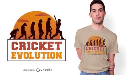 Design de t-shirt evolução de críquete