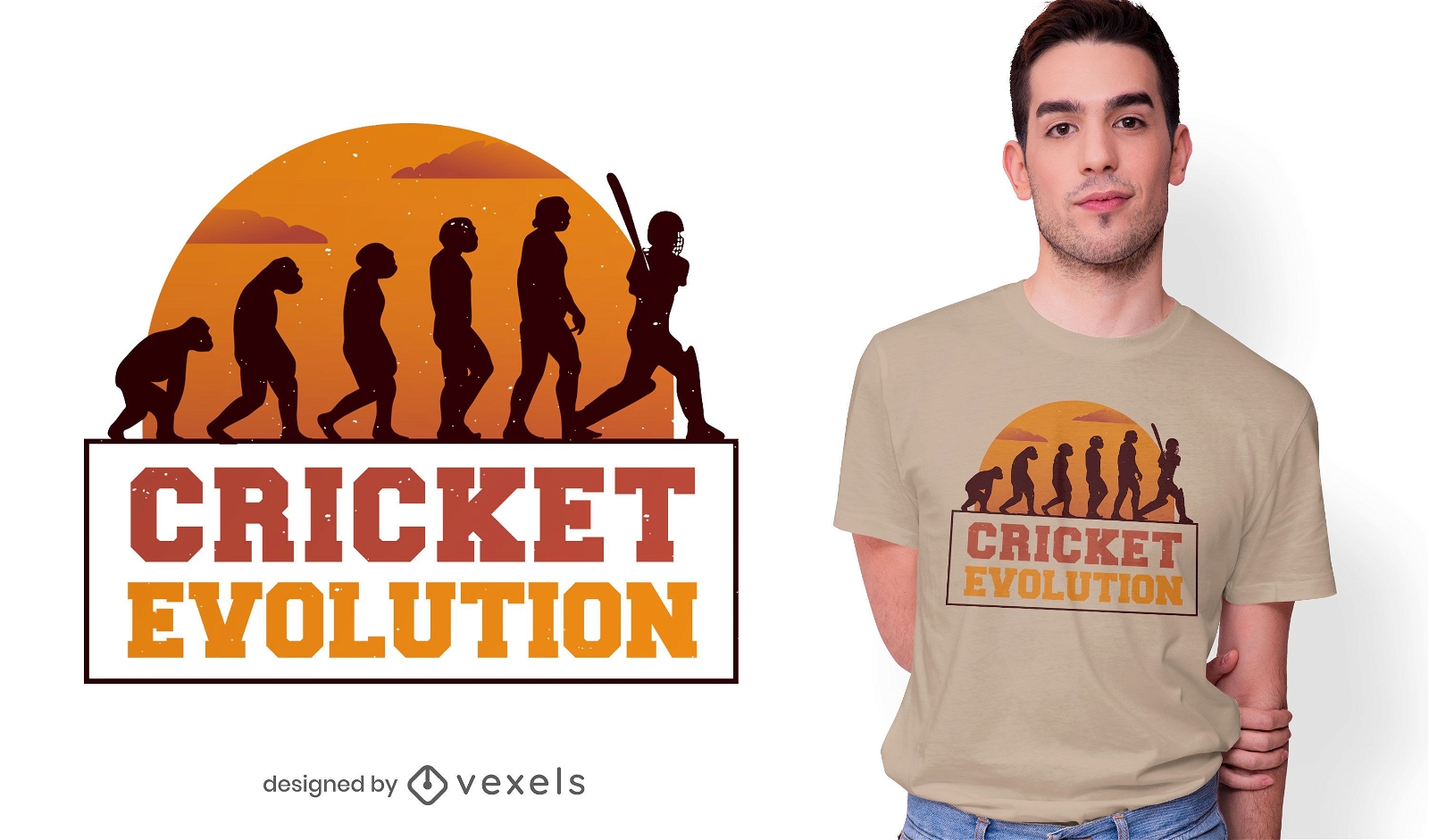Cricket Evolution T-Shirt Design