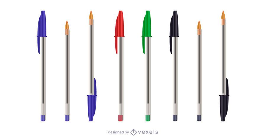 Conjunto de ilustración de pluma realista Conjunto de ilustración de pluma realista