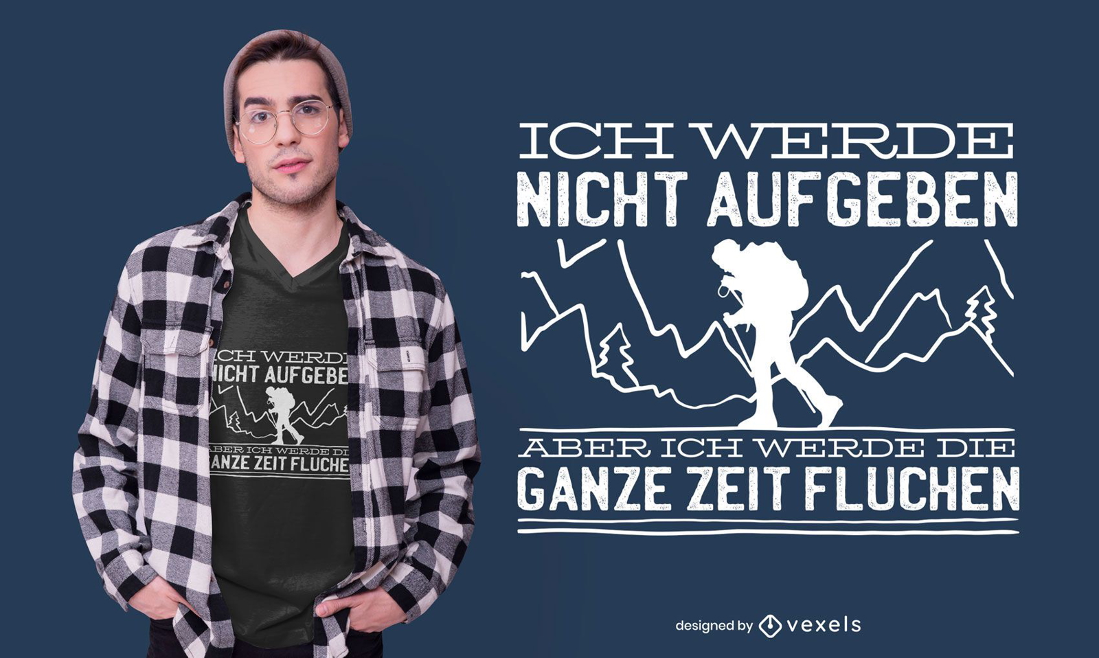 Hiking german funny t-shirt design