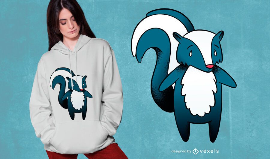 Diseño de camiseta de dibujos animados de Skunk Diseño de camiseta de dibujos animados de Skunk