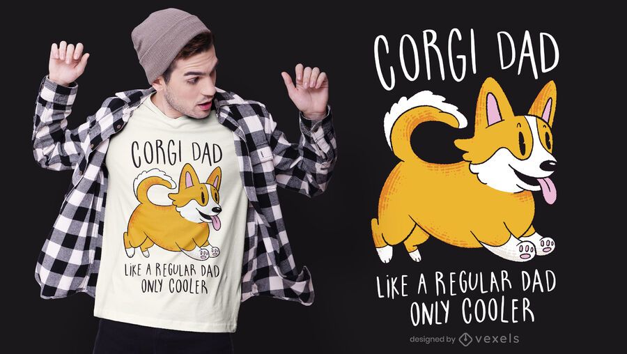 Diseño de camiseta de papá Corgi Diseño de camiseta de papá Corgi