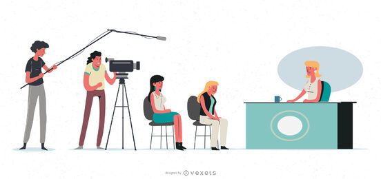 Live television character illustration set Live television character illustration set