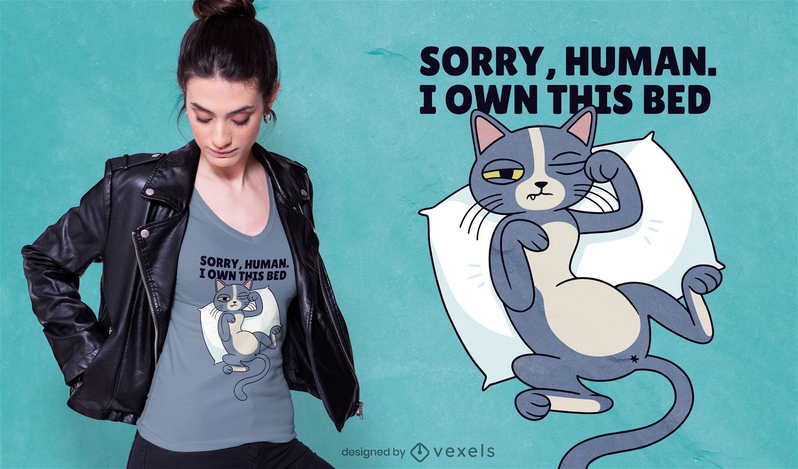 Cat bed t-shirt design