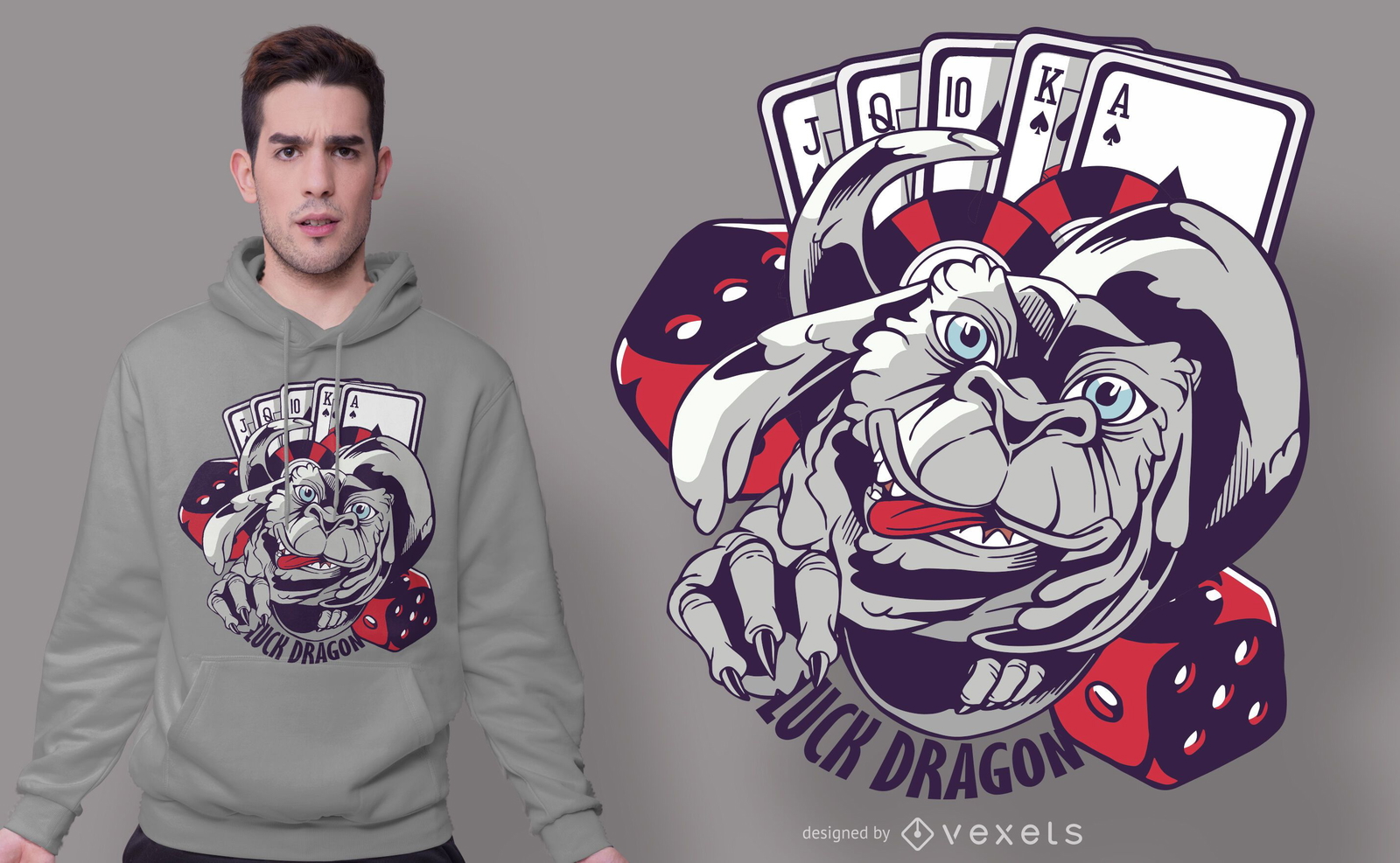 Casino Luck Dragon T-Shirt Design