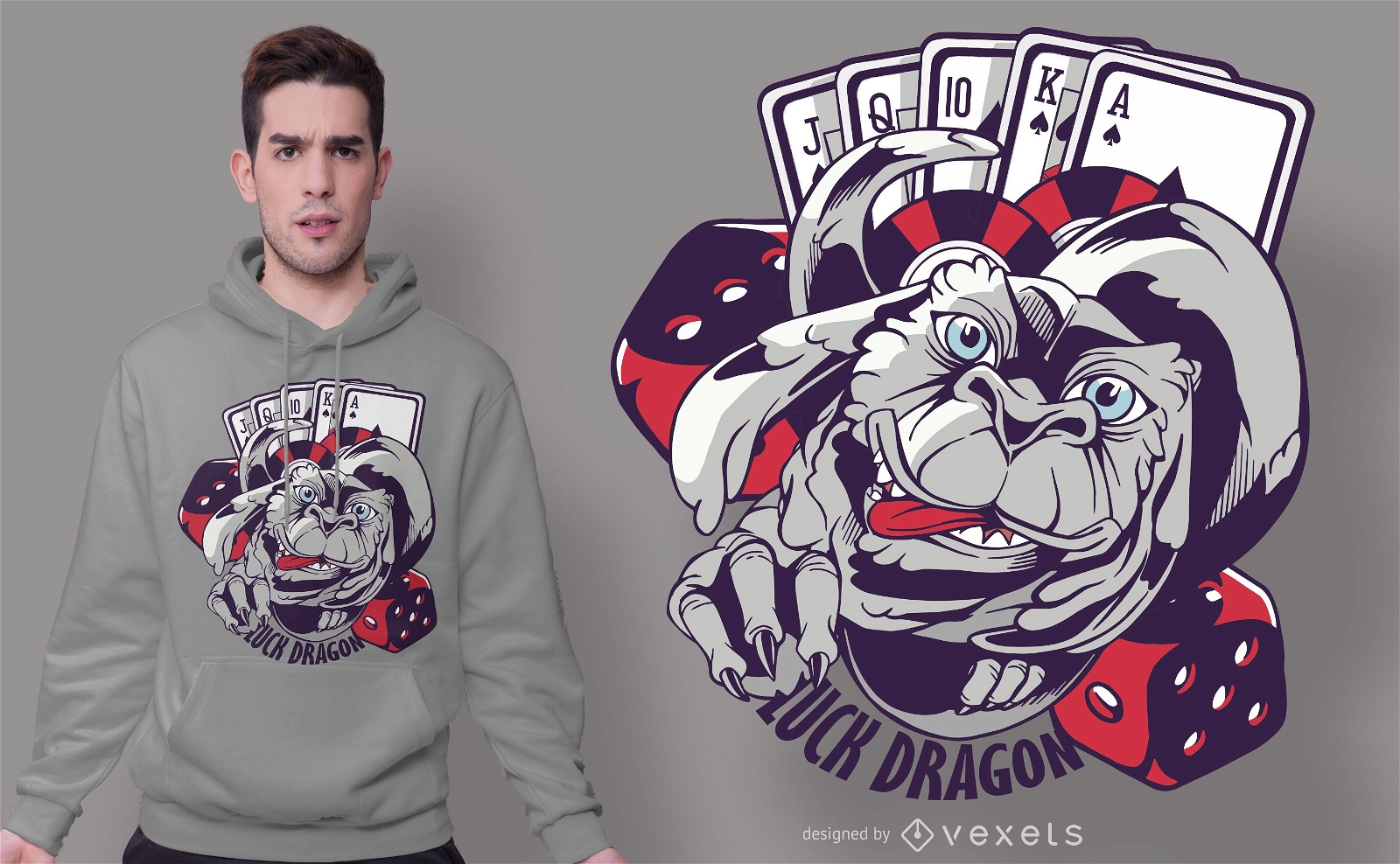 Design de camiseta do Casino Luck Dragon