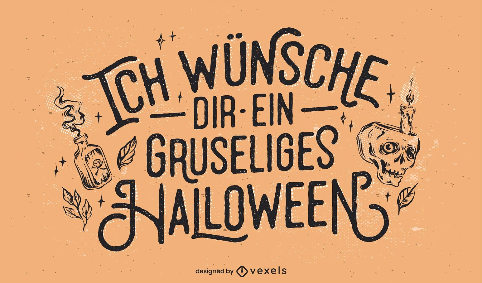 Letras arrepiantes do dia das bruxas em alemão