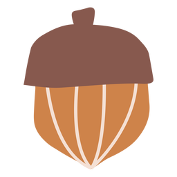 Autumn acorn flat PNG Design