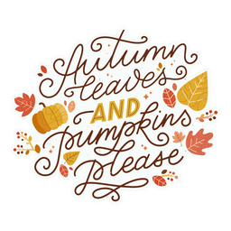 Autumn leaves lettering Transparent PNG