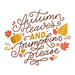 Letras de hojas de otoño Diseño PNG