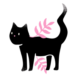Gato preto texturizado Desenho PNG