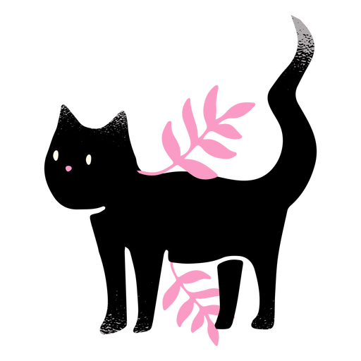Schwarze Katze strukturiert PNG-Design