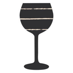 Black wine glass fla PNG Design