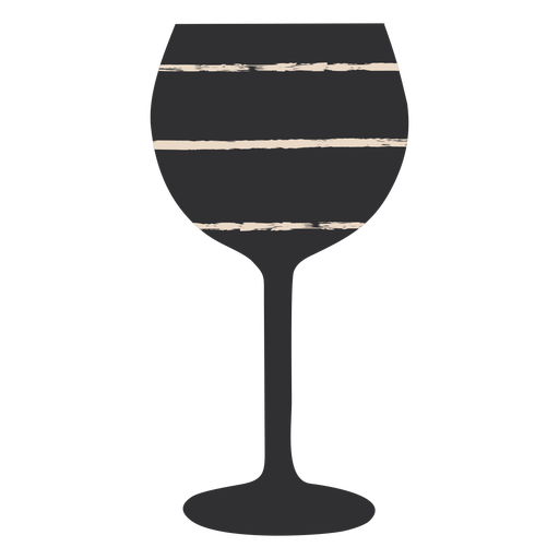 Black wine glass fla PNG Design