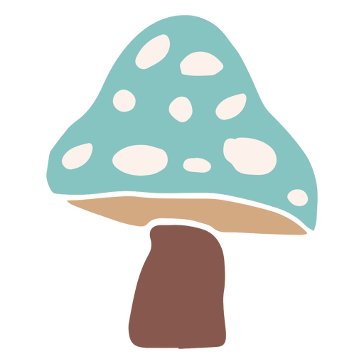 Blue mushroom flat PNG Design