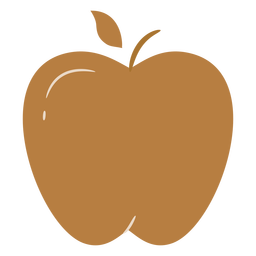 Brown apple flat PNG Design