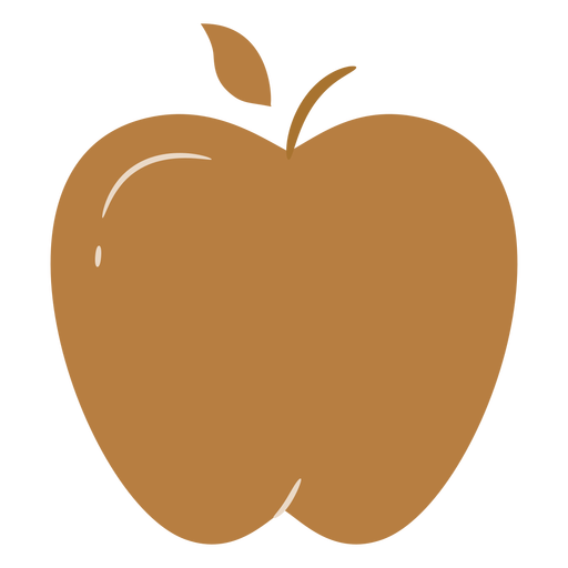 Brown apple flat PNG Design