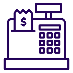 Ícone de traço da caixa registradora Desenho PNG