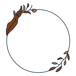 Quadro floral circular Desenho PNG