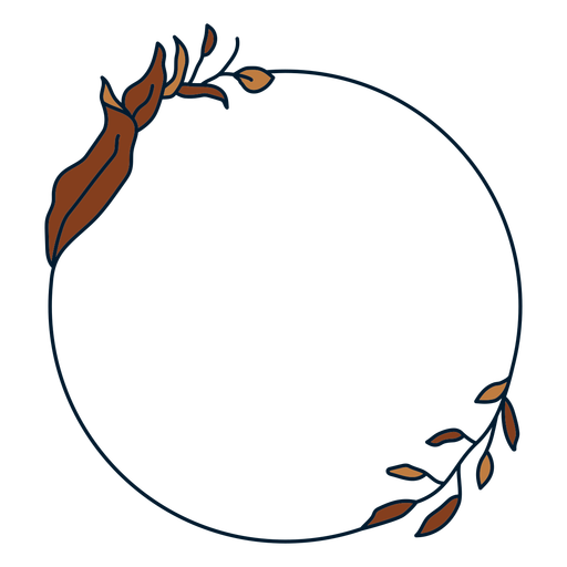 Circular floral frame PNG Design