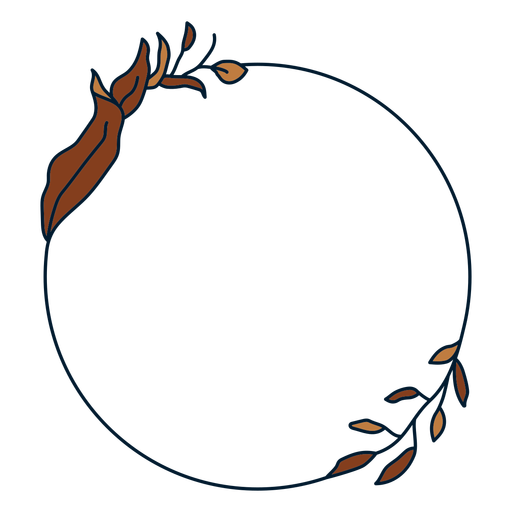 Quadro floral circular Desenho PNG